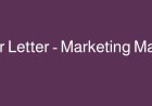 نموذج Cover Letter – Marketing Manager