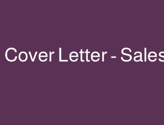 نموذج Cover Letter – Sales