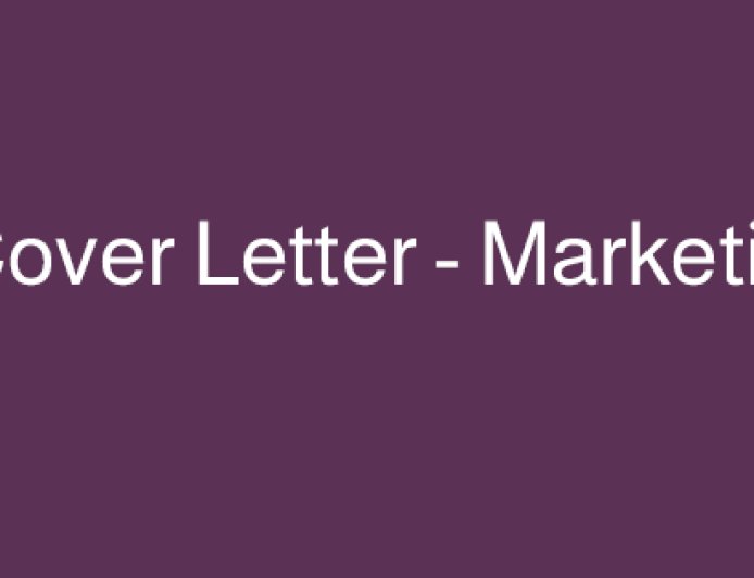 نموذج Cover Letter – Marketing